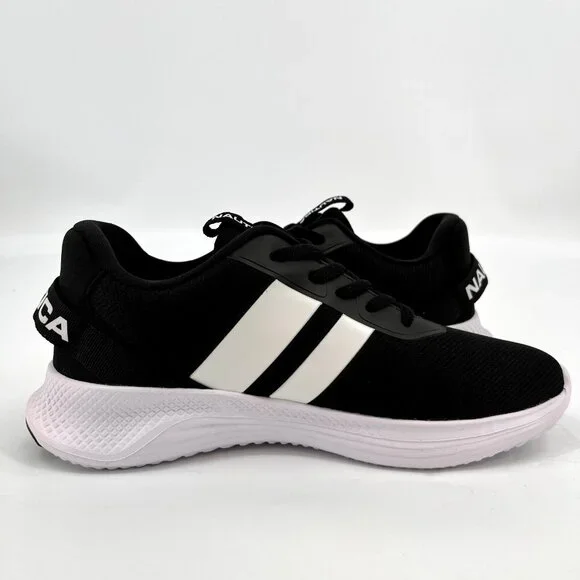 Nautica Manalapin Athletic Sneakers Size 7 Black White Lace-Up Mesh - Picture 6 of 12
